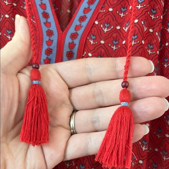 Ulla Johnson Neela Floral Print Silk Midi Dress Scarlet Red Size 0 Valentine Day - Picture 7 of 17